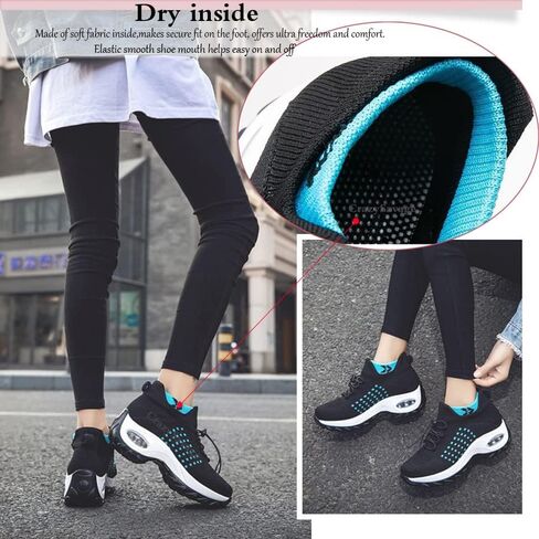 CrazySavage Womens Walking Shoe-Sock Sneakers Slip on Nursing Orthotic Heel Pain Relief Wedge Mesh Platform Air Cushion Buffer Nurse Shoe in Saudi Arabia