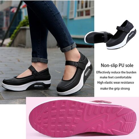 CrazySavage Womens Walking Shoe-Sock Sneakers Slip on Nursing Orthotic Heel Pain Relief Wedge Mesh Platform Air Cushion Buffer Nurse Shoe in Saudi Arabia
