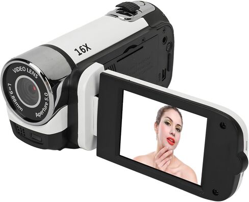 كاميرا رقمية 1080 بكسل للتصوير الفوتوغرافي، كاميرا تسجيل فيديو بدقة 16 ميجابكسل، كاميرا رقمية بتكبير رقمي 16X مع شاشة قلاب 2.4 بوصة 360 درجة، كاميرا سفر مدمجة للمراهقين والبالغين والأطفال المبتدئين (فضي) in Saudi Arabia