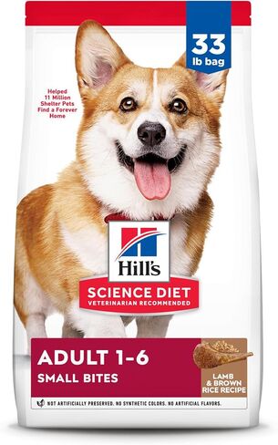 Hill's Science Diet Adult 1-6, Adult 1-6 Premium Nutrition, Small Kibble, Dry Dog Food, Chicken & Barley, 45 lb Bag in Kuwait