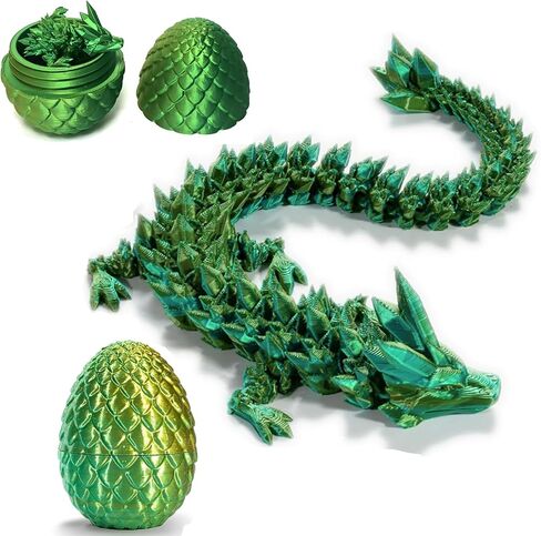 Varuotu 3D Printed Dragon Egg,Mystery Crystal Dragon Fidget Toys,Articulated Dragon,Home Desk Decor Easter Surprise Dinosaur Eggs,Adults Fidget Toys for Autism/ADHD in Saudi Arabia