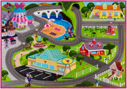 Gertmenian Disney Retro Classic Mickey Mouse Area Rug for Children & Teens, Kids Home Decor for Girls & Boys, 4x6 Large, Gray White, 31133 in Saudi Arabia