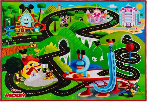 Gertmenian Disney Retro Classic Mickey Mouse Area Rug for Children & Teens, Kids Home Decor for Girls & Boys, 4x6 Large, Gray White, 31133 in Saudi Arabia