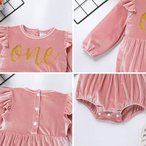 AWIBMK Baby Girls Christmas Velvet Romper for Newborn Ruffles Bodysuit Jumpsuit Fall Winter Outfit with Headband Socks 3PCS in Saudi Arabia
