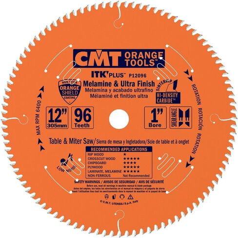 CMT P12096 1 "تجويف ITK الميلامين وشفرة المنشار فائقة النهاية، 12" × 96 سنًا in Saudi Arabia