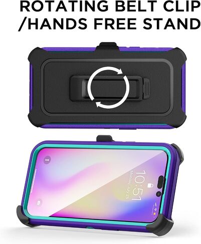 AICase Belt-Clip Holster Case for iPhone 14 Pro Case (6.1") with Glass Protector,Heavy Duty Drop Protection Full Body Rugged Shockproof/DustProof Military Grade Tough Durable Cover for iPhone 14 Pro in Saudi Arabia