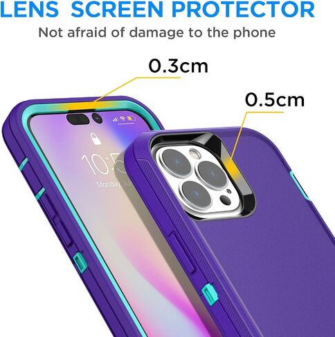 AICase Belt-Clip Holster Case for iPhone 14 Pro Case (6.1") with Glass Protector,Heavy Duty Drop Protection Full Body Rugged Shockproof/DustProof Military Grade Tough Durable Cover for iPhone 14 Pro in Saudi Arabia