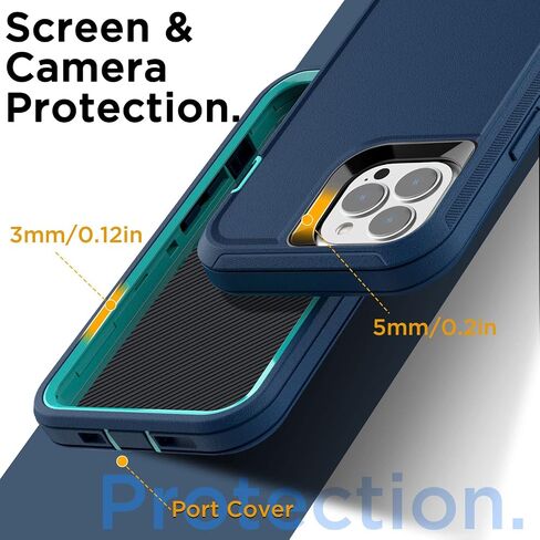 AICase Belt-Clip Holster Case for iPhone 14 Pro Case (6.1") with Glass Protector,Heavy Duty Drop Protection Full Body Rugged Shockproof/DustProof Military Grade Tough Durable Cover for iPhone 14 Pro in Saudi Arabia