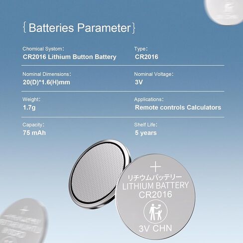 2016 بطارية CR 2016 3 فولت بطاريات ليثيوم CR2016 بطارية 3 فولت للسيارة عن بعد مشاهدة الكلاب طوق 10 قطعة in Saudi Arabia