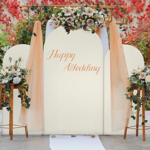 Arch Backdrop Stand and Cover Set, 7.3FT/6FT/6FT Wedding Metal Balloon Arch Backdrop Stand and Arch Cover, Backdrop Stand for Gender Reveal Baby Shower Bridal Decoration Party Birthday Ceremony in Saudi Arabia
