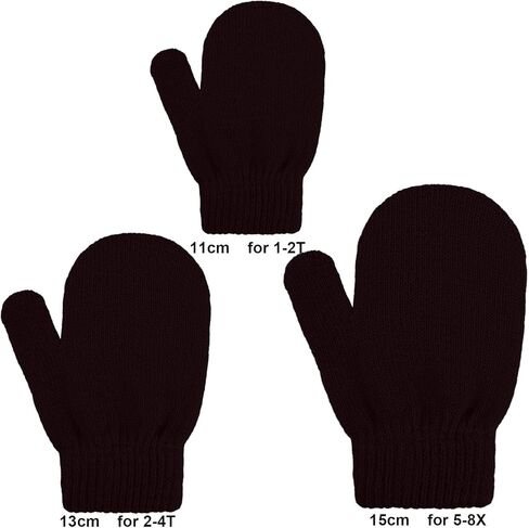URATOT 6 Pairs Toddler Knitted Mittens Magic Stretch Gloves Winter Warm Knitted Soft Baby Mittens in Kuwait