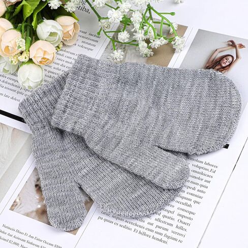 URATOT 6 Pairs Toddler Knitted Mittens Magic Stretch Gloves Winter Warm Knitted Soft Baby Mittens in Kuwait