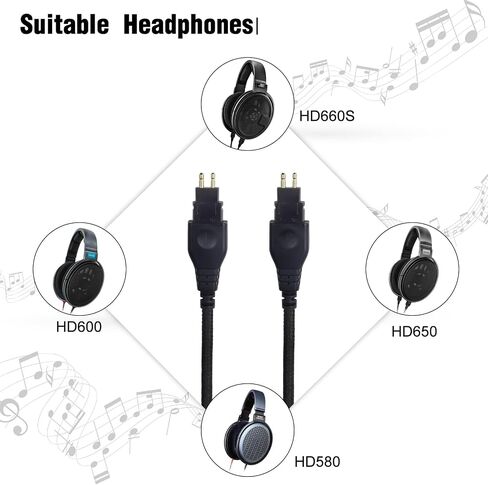 okcsc Upgraded Headphone Cable for SENNHEISER Earphones HD650 HD600 HD580 HD535 HD545 HD565 HD265,Replacement Cable with 3.5mm Stero Plug 4.8FT Length Headset Cable, HDB3 Cable in Saudi Arabia