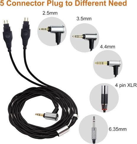 okcsc Upgraded Headphone Cable for SENNHEISER Earphones HD650 HD600 HD580 HD535 HD545 HD565 HD265,Replacement Cable with 3.5mm Stero Plug 4.8FT Length Headset Cable, HDB3 Cable in Saudi Arabia
