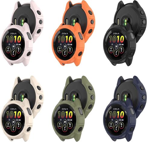 MOTONG Compatible with Garmin Forerunner 265 TPU Protective Case - TPU Protective Watch Case Cover Shell Compatible with Garmin Forerunner 265(TPU Black) in Saudi Arabia