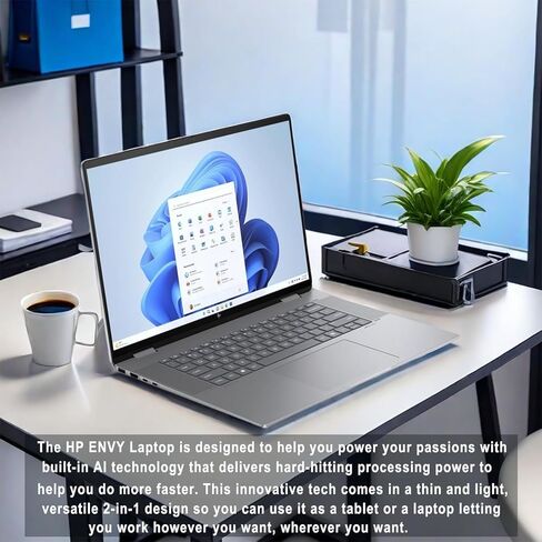 HP Envy 2-in-1 Laptop, 16" Wide Ultra XGA (1920 x 1200) Touchscreen, AMD Ryzen 5 8640HS - 8GB Memory, 2TB PCIe SSD, 5MP IR Camera, Windows 11 Home, w/Stylus in Saudi Arabia