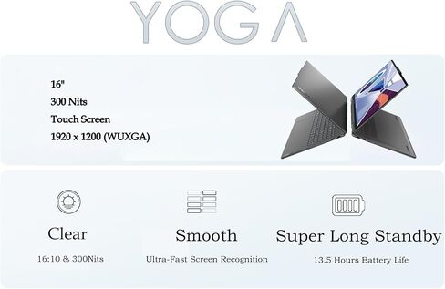 Lenovo Yoga 7i AI 2-in-1 Laptop, 16" WUXGA Touchscreen, Core Ultra 7 155U (Beats i7 1355U), Backlit, Thunderbolt 4, Wi-Fi 6E, BT5.3, Webcam, Win11 W/Stylus Pen (U7 155U|16GB|1TB SSD) in Saudi Arabia