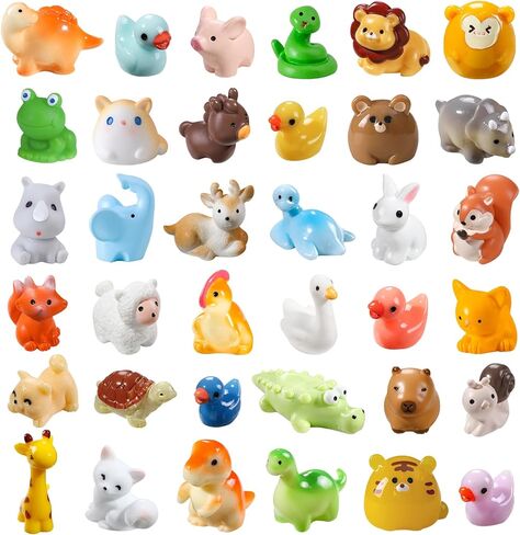 DIYDEC 36pcs Mini Ocean Resin Animals Tiny Sea Animals Figurines Marine Miniature Plastic Animals Aquarium Ornaments Decorations for DIY Fish Tank Potted Micro Fairy Garden Dollhouse in Kuwait
