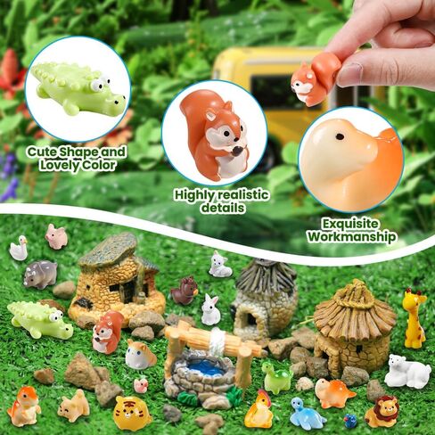 DIYDEC 36pcs Mini Ocean Resin Animals Tiny Sea Animals Figurines Marine Miniature Plastic Animals Aquarium Ornaments Decorations for DIY Fish Tank Potted Micro Fairy Garden Dollhouse in Kuwait