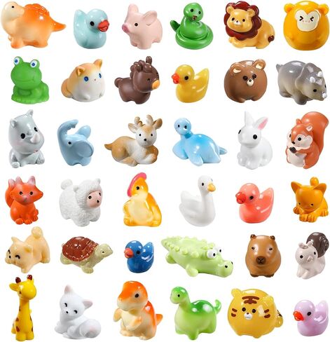 DIYDEC 36pcs Mini Ocean Resin Animals Tiny Sea Animals Figurines Marine Miniature Plastic Animals Aquarium Ornaments Decorations for DIY Fish Tank Potted Micro Fairy Garden Dollhouse in Kuwait