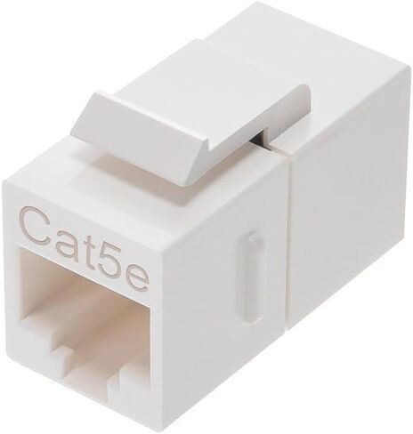 Monoprice Cat5e RJ45 Feedthrough Keystone Jack - Inline Coupler Type, Fits Standard Keystone Devices, Single PCS, White in Saudi Arabia