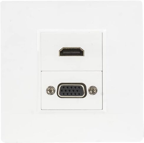 لوحات حائط VGA، 1 منفذ HDMI أنثى + 1 منفذ VGA 15P أنثى AV لوحة الوجه منفذ الصوت والفيديو مقبس الوجه لوحة موصل ABSWumedy VGA لوحات الحائط in Kuwait