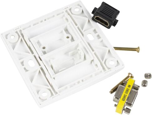 لوحات حائط VGA، 1 منفذ HDMI أنثى + 1 منفذ VGA 15P أنثى AV لوحة الوجه منفذ الصوت والفيديو مقبس الوجه لوحة موصل ABSWumedy VGA لوحات الحائط in Kuwait