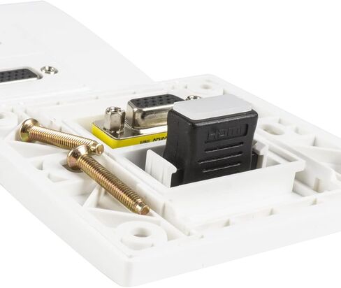 لوحات حائط VGA، 1 منفذ HDMI أنثى + 1 منفذ VGA 15P أنثى AV لوحة الوجه منفذ الصوت والفيديو مقبس الوجه لوحة موصل ABSWumedy VGA لوحات الحائط in Kuwait