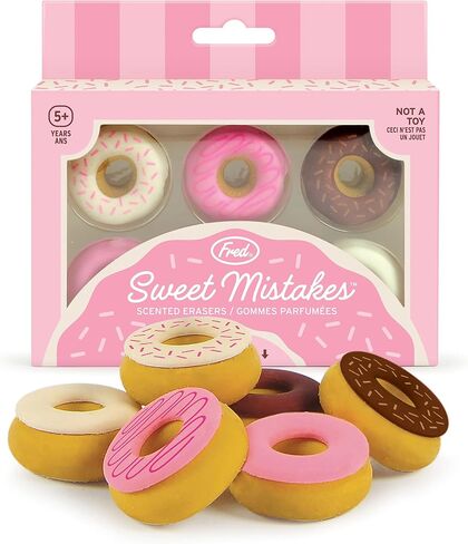 Genuine Fred Sweet Mistakes Macaron Erasers, Set of 6, Scented, Fun for School, Home, or Office in Saudi Arabia