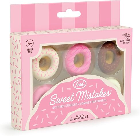 Genuine Fred Sweet Mistakes Macaron Erasers, Set of 6, Scented, Fun for School, Home, or Office in Saudi Arabia