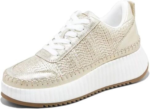Natural Woven Lace Up Platform Sneakers for Women Low Top Stitching Classic Causal Shoes in Saudi Arabia