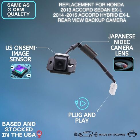 Backup Camera Replaces for 2013 Honda Accord Sedan EX-L | 2014-2015 Honda Accord Hybrid EX-L OE Part # 39530-T2A-A01 in Saudi Arabia