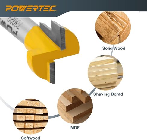 POWERTEC 72030 T Track Knob Kit w/T Slot Router Bit (5/8" Dia. x 3/16" H x 1/4" Shank), Threaded Knobs and 5/16"-18 T Slot Bolts Set, 16-pc T Track Accessories for Woodworking Jigs and Fixtures in Saudi Arabia