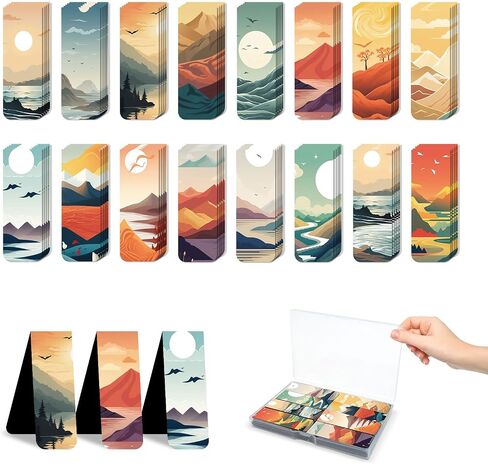 48 Pieces Unique Magnetic Bookmarks Magnet Page Markers - Book Marks for Reading Women & Men with Storage Boxes - Cute Magnet Bookmark Clips for Reading Pleasure in Saudi Arabia