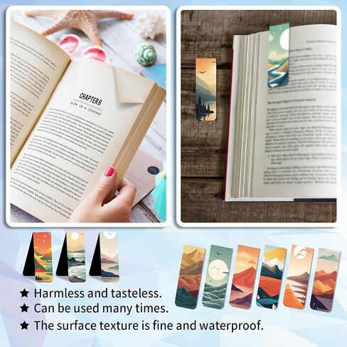 48 Pieces Unique Magnetic Bookmarks Magnet Page Markers - Book Marks for Reading Women & Men with Storage Boxes - Cute Magnet Bookmark Clips for Reading Pleasure in Saudi Arabia