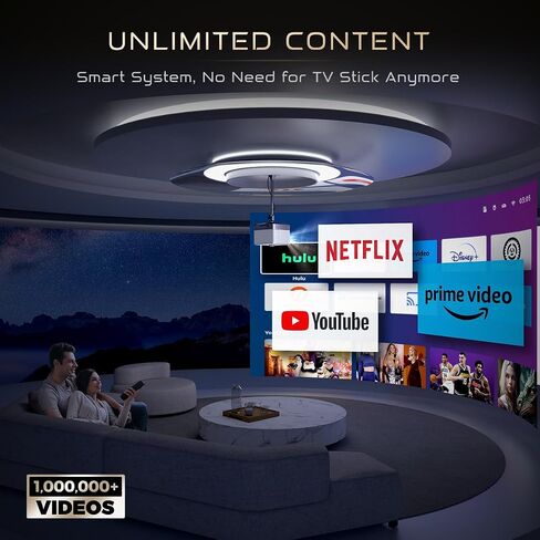جهاز عرض 3 في 1 يدعم 4K، جهاز عرض ذكي AURZEN BOOM 3 مزود بواي فاي وبلوتوث، صوت DoIby ثلاثي الأبعاد ومكبرات صوت 36 وات، تركيز تلقائي وحجر مفاتيح، جهاز عرض Netflix الرسمي 500 ANSI Home Outdoor، فضي in Saudi Arabia
