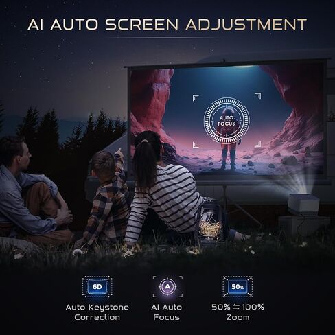 جهاز عرض 3 في 1 يدعم 4K، جهاز عرض ذكي AURZEN BOOM 3 مزود بواي فاي وبلوتوث، صوت DoIby ثلاثي الأبعاد ومكبرات صوت 36 وات، تركيز تلقائي وحجر مفاتيح، جهاز عرض Netflix الرسمي 500 ANSI Home Outdoor، فضي in Saudi Arabia