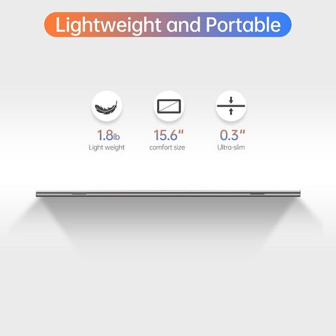 شاشة محمولة مقاس 15.6 بوصة، شاشة خارجية 1080P USB-C HDMI ثانية لأجهزة الكمبيوتر المحمول، الكمبيوتر الشخصي، هاتف Mac، PS، Xbox، Swich، شاشة ألعاب IPS رفيعة للغاية بدون إطار / غطاء ذكي ممتاز in Saudi Arabia