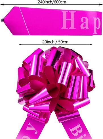 Happy Birthday Car Bow Big Car Ribbon Bow Large Gift Wrapping Bow Giant Bow for Car Decorative Huge Pull Bow for Christmas Party Birthday Car Decoration (Purple,20 Inches) in Saudi Arabia