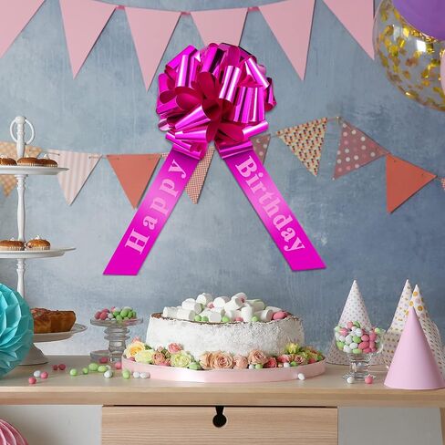 Happy Birthday Car Bow Big Car Ribbon Bow Large Gift Wrapping Bow Giant Bow for Car Decorative Huge Pull Bow for Christmas Party Birthday Car Decoration (Purple,20 Inches) in Saudi Arabia
