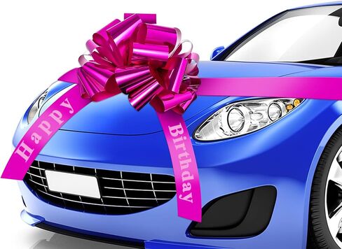Happy Birthday Car Bow Big Car Ribbon Bow Large Gift Wrapping Bow Giant Bow for Car Decorative Huge Pull Bow for Christmas Party Birthday Car Decoration (Purple,20 Inches) in Saudi Arabia