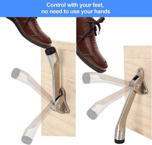4 Pack Kickdown Door Stop, Commercial Heavy Duty Door Stop, Door Stoppers for Bottom of Door, Kickstand Door Stopper with Rubber Tip and Spring Lever, Easy to Kick Down Door Stop Stopper and Release in Kuwait