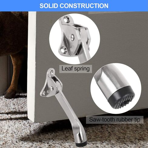 4 Pack Kickdown Door Stop, Commercial Heavy Duty Door Stop, Door Stoppers for Bottom of Door, Kickstand Door Stopper with Rubber Tip and Spring Lever, Easy to Kick Down Door Stop Stopper and Release in Kuwait