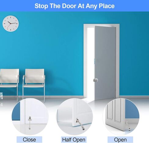 4 Pack Kickdown Door Stop, Commercial Heavy Duty Door Stop, Door Stoppers for Bottom of Door, Kickstand Door Stopper with Rubber Tip and Spring Lever, Easy to Kick Down Door Stop Stopper and Release in Kuwait