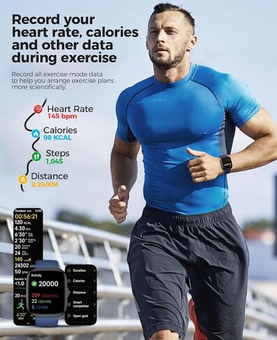 ساعات ذكية 2024 للرجال مع اتصال بلوتوث، قرص Alexa مدمج 1.83 بوصة HD DIY مع معدل ضربات القلب، أكسجين الدم، النوم، 100 وضع رياضي لتتبع اللياقة البدنية، ساعة ذكية لنظام Android iOS in Kuwait