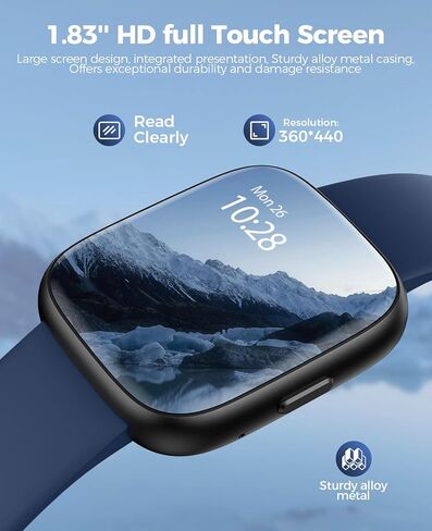 ساعات ذكية 2024 للرجال مع اتصال بلوتوث، قرص Alexa مدمج 1.83 بوصة HD DIY مع معدل ضربات القلب، أكسجين الدم، النوم، 100 وضع رياضي لتتبع اللياقة البدنية، ساعة ذكية لنظام Android iOS in Kuwait