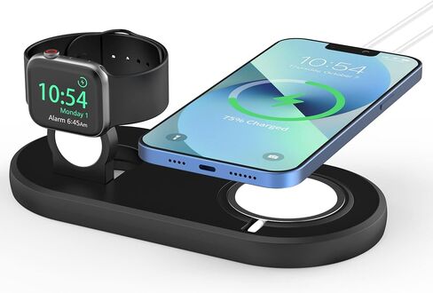 SOKUSIN Stand for Apple Watch iPhone - 2 in 1 Mag Safe Charger Holder, Folding Charging Station Dock Compatible with All iWatch Series and iPhone 15 14 13 12/AirPods Magnetic Case in Saudi Arabia