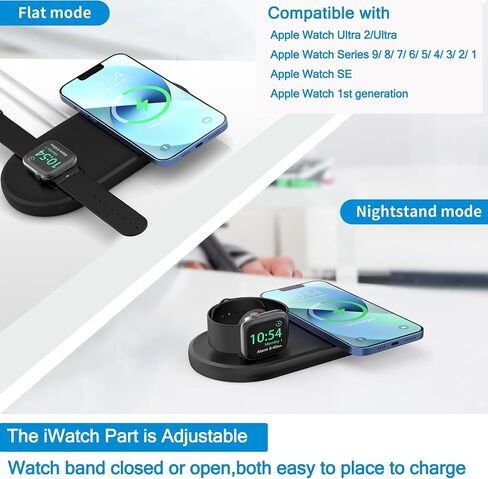 SOKUSIN Stand for Apple Watch iPhone - 2 in 1 Mag Safe Charger Holder, Folding Charging Station Dock Compatible with All iWatch Series and iPhone 15 14 13 12/AirPods Magnetic Case in Saudi Arabia