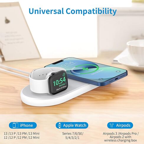 SOKUSIN Stand for Apple Watch iPhone - 2 in 1 Mag Safe Charger Holder, Folding Charging Station Dock Compatible with All iWatch Series and iPhone 15 14 13 12/AirPods Magnetic Case in Kuwait