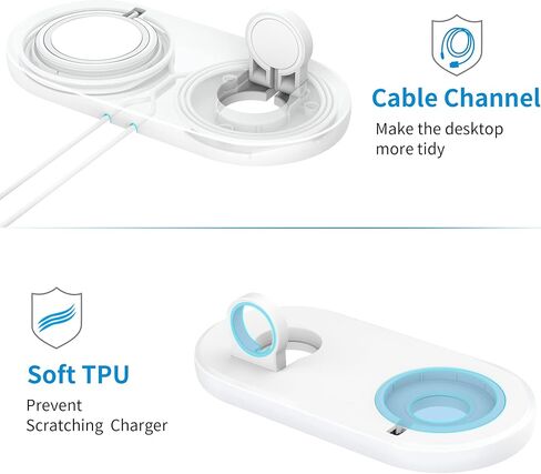 SOKUSIN Stand for Apple Watch iPhone - 2 in 1 Mag Safe Charger Holder, Folding Charging Station Dock Compatible with All iWatch Series and iPhone 15 14 13 12/AirPods Magnetic Case in Kuwait